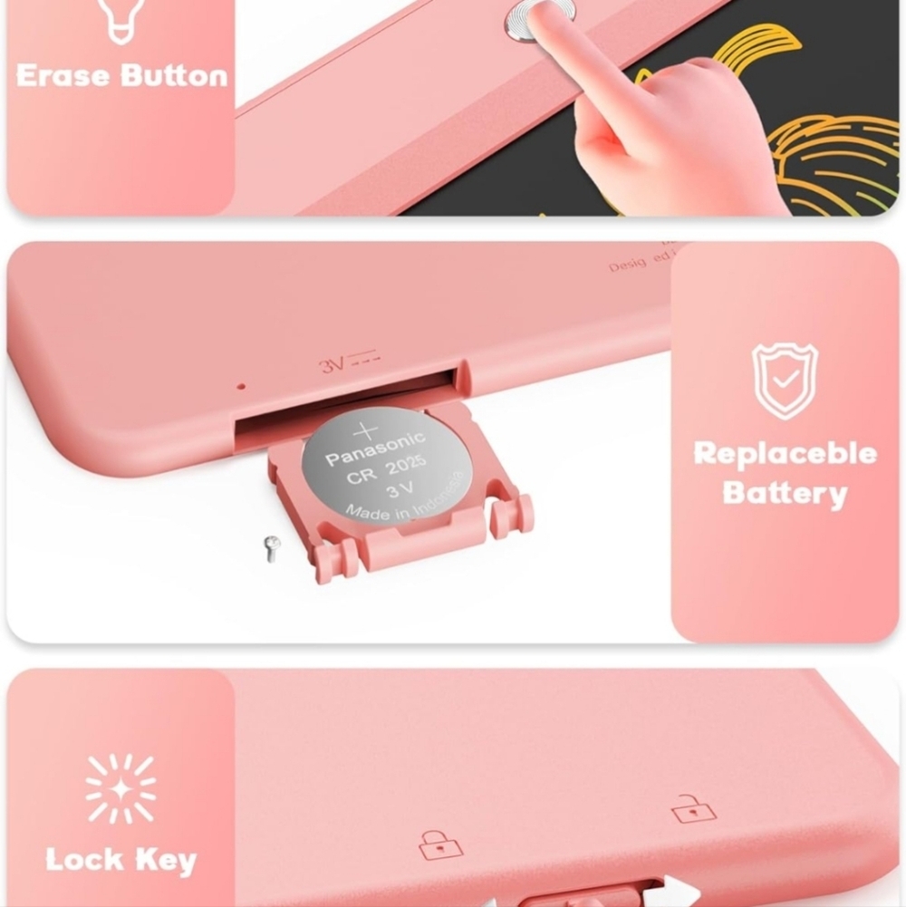 Pink Drawing Tablet for Kids - Picture 3 of 8